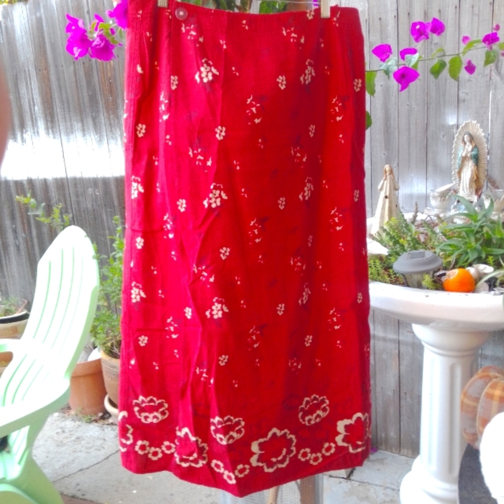 Red Wrap-around Skirt